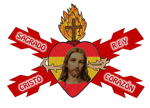 Bandera del Sagrado Corazón de Jesús en Raso de Alta Calidad